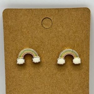 Pastel color rainbow stud earrings
